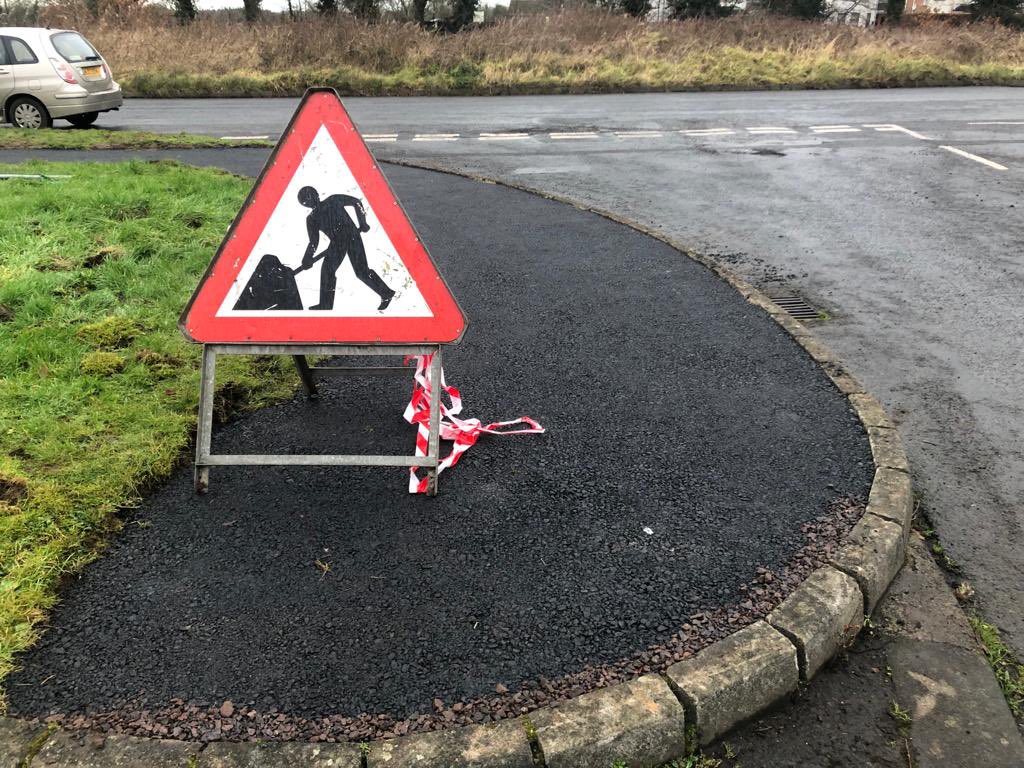 DeclanKearneySF's tweet photo. Arising from my ongoing multi agency engagements on the regeneration of #Springfarm estate in Antrim Town both @LucilleOHagan & I are pleased to see the start of the footway resurfacing scheme at Shetland & Orkney Streets in Springfarm. https://t.co/N5ORPPaAvQ