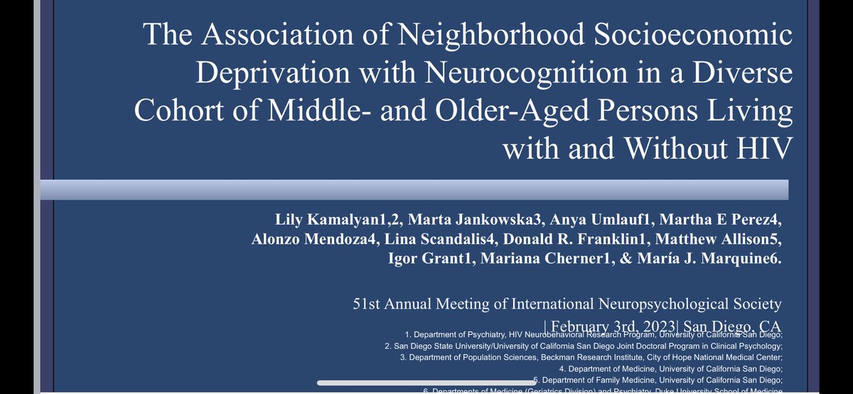 So looking forward to lots of cool programming and reconnecting with folks at #INS2023inSanDiego this week! Come check out my talk on Friday 2/3 - excited to chat about this ongoing work! 🧠🌆🏘️😲