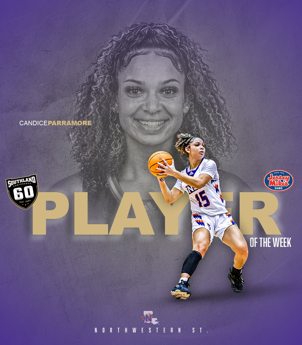 SouthlandSports's tweet image. 🏀: Congrats to this week's @jerseymikes #SouthlandHoops Women's Player of the Week!
 
Candice Parramore, Northwestern State

📰 | sland.social/wbbpotw013023