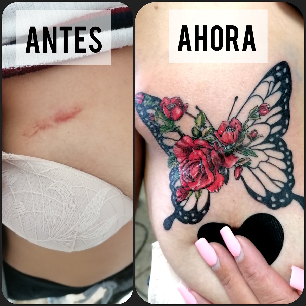 🌹Cambiando el pasado 🌹 #ink #inked  #tattoolovers #lovetattoos #lovetattooing #tattoocover #coveruptattoo #tattoocoverup #tapandotattoo #tatuajetapado #rosetattoo #tatuajerosas #tattoocolor #tattooflores #tattoogirl #girltattoo #girltattoos #tattoomariposa #batterflytattoo