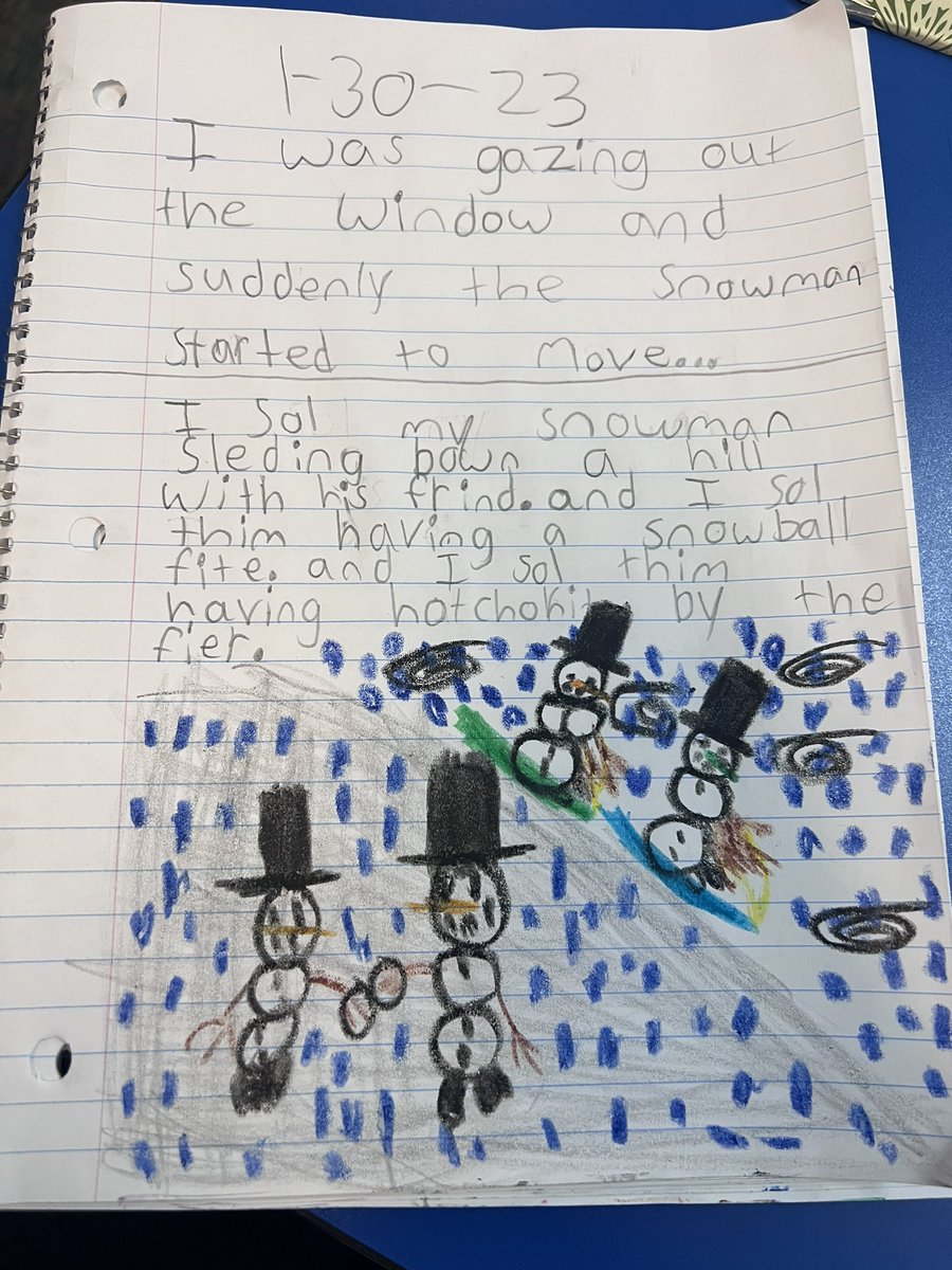 ms_dinardo's tweet photo. @MillsRiverSch journal prompt today! ❄️ ⛄️ #theplacetobe #heretofly https://t.co/4PTcz40RQM