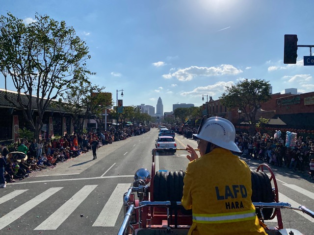 LAFD Central Deputy Chief Fligiel joined Fire Commissioner Dr. Jimmy Hara, Fire Chief Kristin Crowley, Councilmember Eunisses Hernandez, and many others in celebrating the Chinese Lunar New Year at the 124th Annual Golden Dragon Parade in DTLA. #lafdcentral