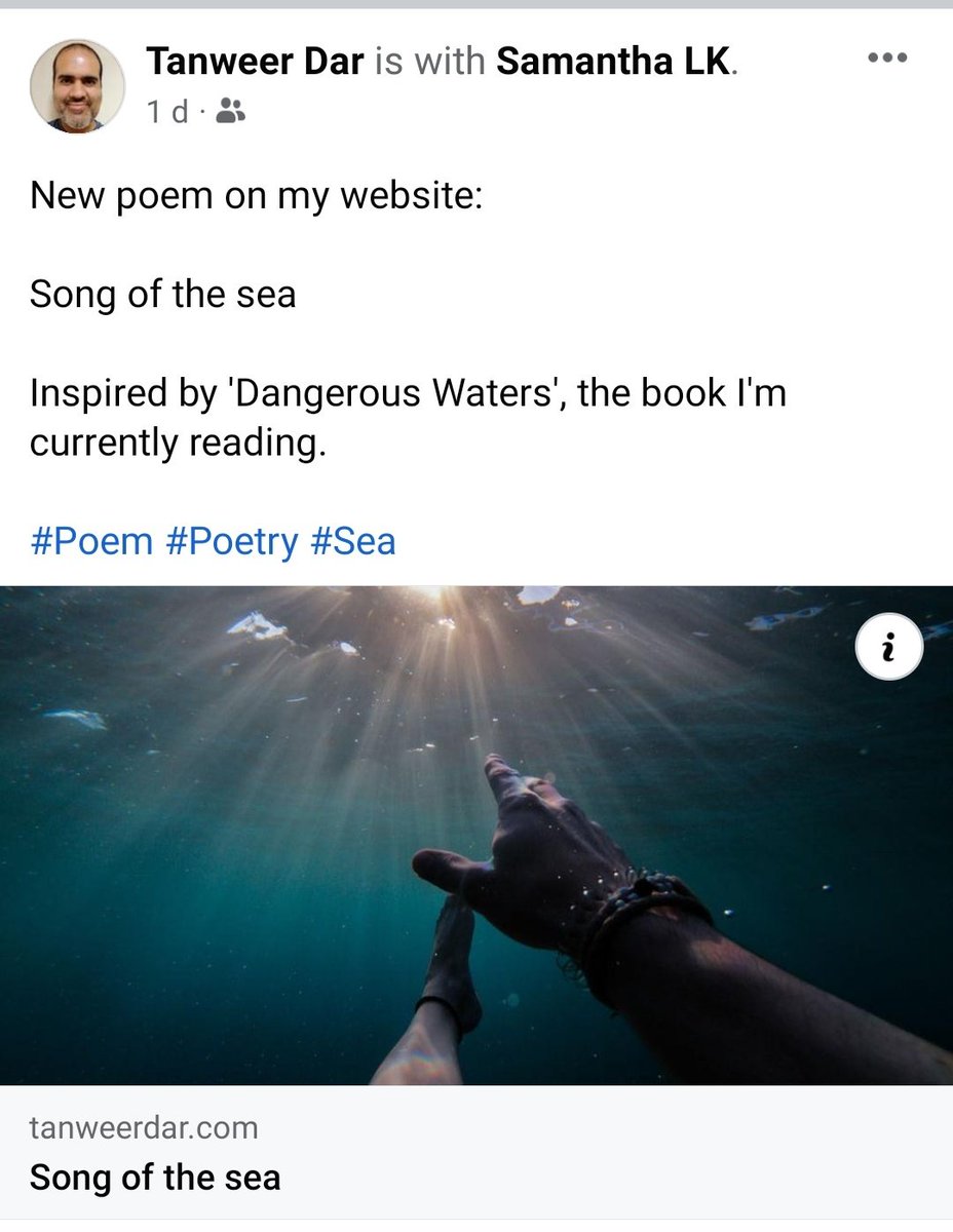 A poem inspired by the Dangerous Waters anthology that includes a story of mine and a variety of brilliant pieces I thought my fellow contributors, @curiositybooked , @BrigidsGate would appreciate this. 
Thank you to Tanweer Dar on FB. You can read it here
tanweerdar.com/post/song-of-t…