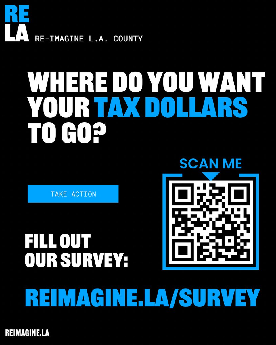 What if we told you that you have the power to influence LA County’s $44.6 BILLION budget? What would you want to invest in? Let us know by taking the Care First Budget Survey at reimagine.la/survey

#CareFirst #ParticipatoryBudgeting #CareFirstBudget