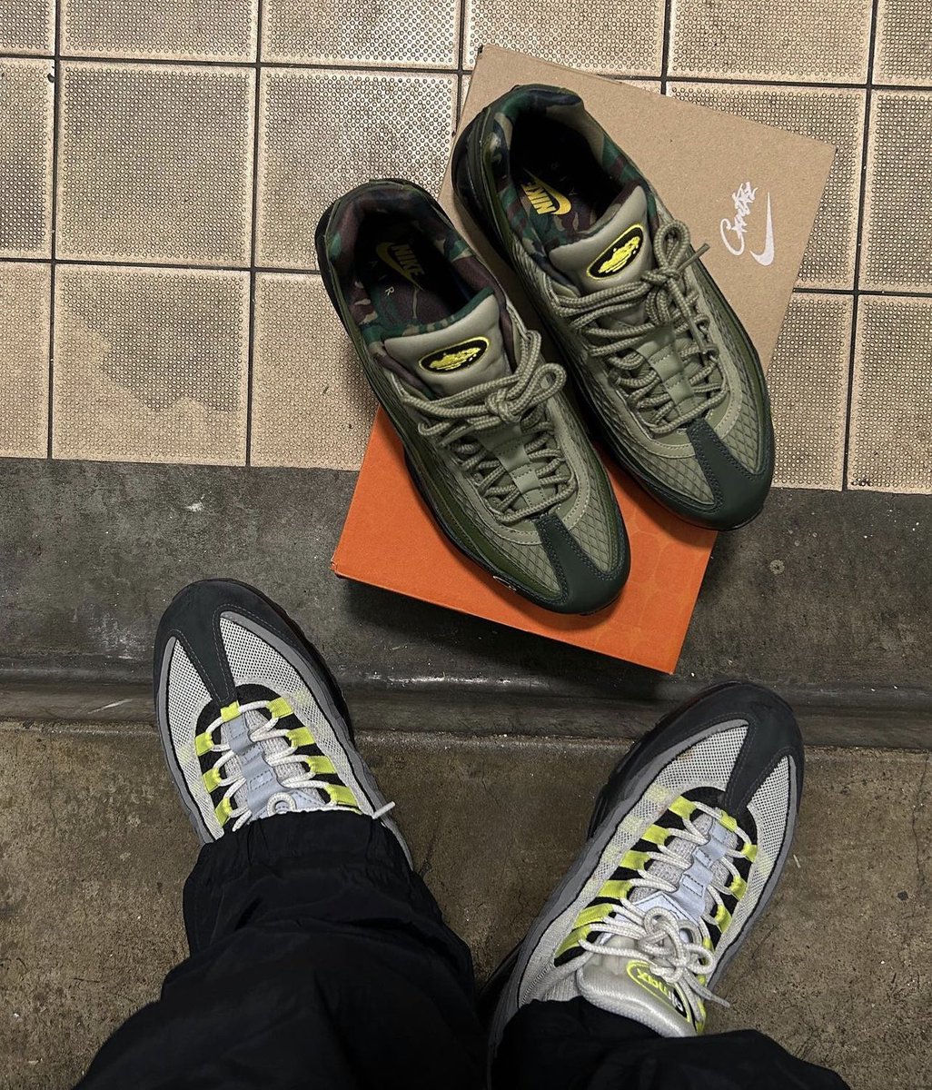 crepcheckmonday's tweet photo. 🐊 Corteiz x Nike Air Max 95 🐊

Take a look at the upcoming Corteiz x Nike Air Max 95 that’s dropping soon 🔥

What we thinking, cop or drop? QT or vote below 🗳️

#crepcheckmondays https://t.co/CEqXhmL35Z
