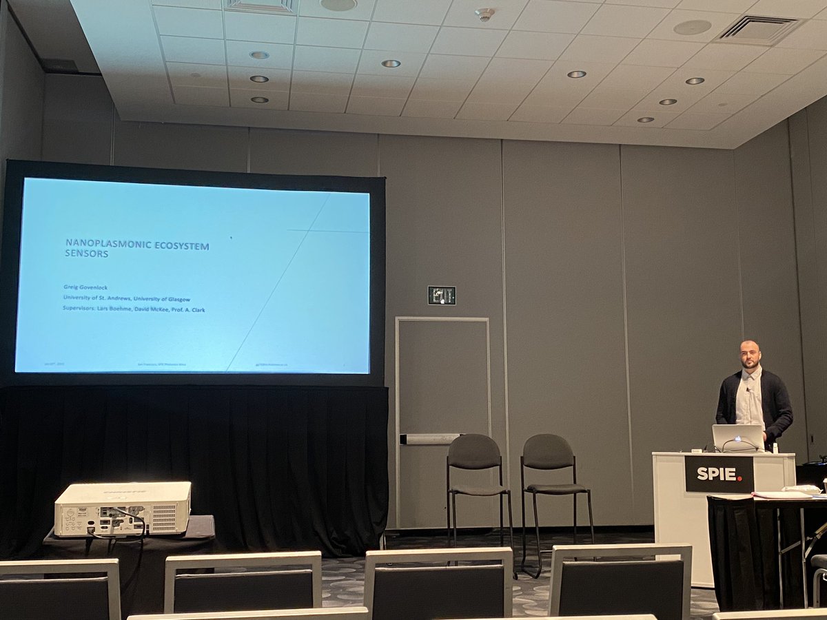 justsper's tweet photo. Interesting talk on nanoplasmonic ecosystem sensors by Greig at #PhotonicsWest this morning @AWClarkResearch @UofGlasgow @univofstandrews #PhD #environment https://t.co/Cint0Kt4ca