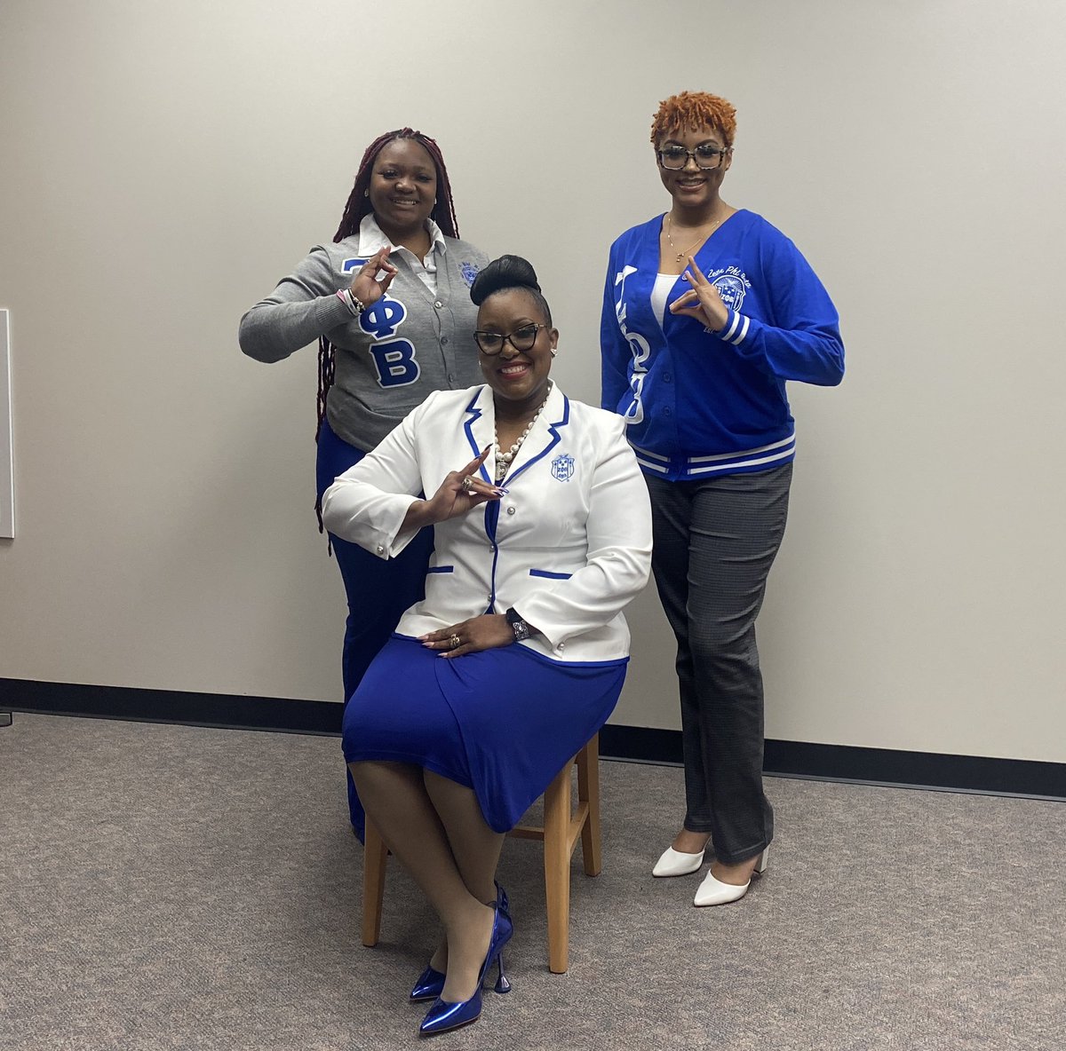 This weekend, Beta Delta performed at the annual Pelicans HBCU Night and met the 26th International President of Zeta Phi Beta Sorority Inc., Dr. Stacie NC Grant. 

#zetaphibeta #xula 💙🤍🕊️