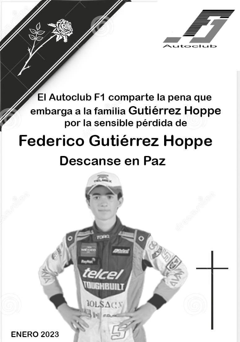 Los Oficiales de Pista del Autoclub F1 se unen a la pena Gutiérrez Hoppe por la sensible pérdida de “Fico” Gutiérrez. Descansa en Paz