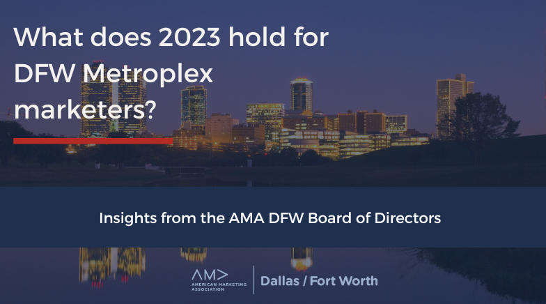 amadfw's tweet photo. CX, AI, measurement, human-centric marketing, Hispanic outreach...What do these have in common?

They're on our 2023 hot list. But we want to hear from YOU. What did we miss? What did we get right?

👇 Drop comments below!

https://t.co/9CZhdVqhQL  

#marketingtrends #AMA #DFW https://t.co/SCgOx2aCKW