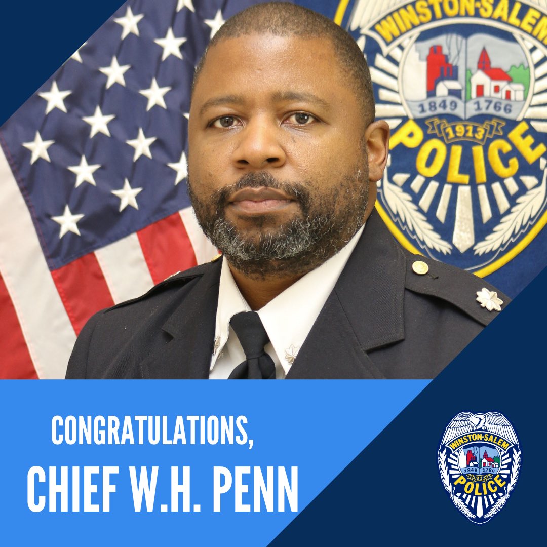 Congratulations on your new role, Chief Penn! We’re excited to begin this new chapter under your leadership! #cityofwspolice #winstonsalem