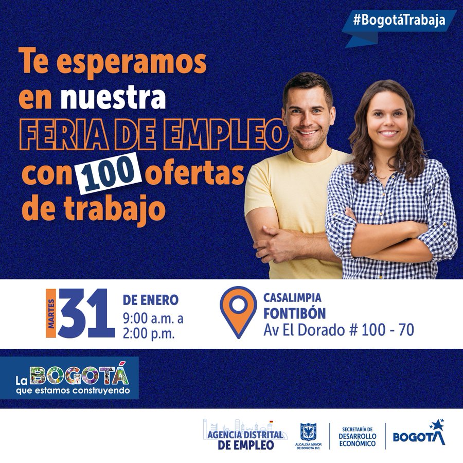 Feria de empleo en Fontibón con 100 ofertas de trabajo hoy 31 de enero |  Bogota.gov.co