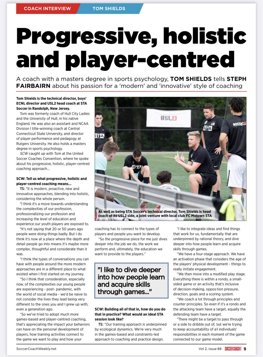 t0m_shields's tweet photo. It was awesome to spend some time with the @SoccerCoachWeek team during the @UnitedCoaches convention, sharing my insight into the environment we create at @STA_Soccer & importantly WHY & how we do what we do ⚽️
The conversation can be found in full👇🏻🎙
https://t.co/BlF5L4RUm4 https://t.co/1xxwQg8sT2