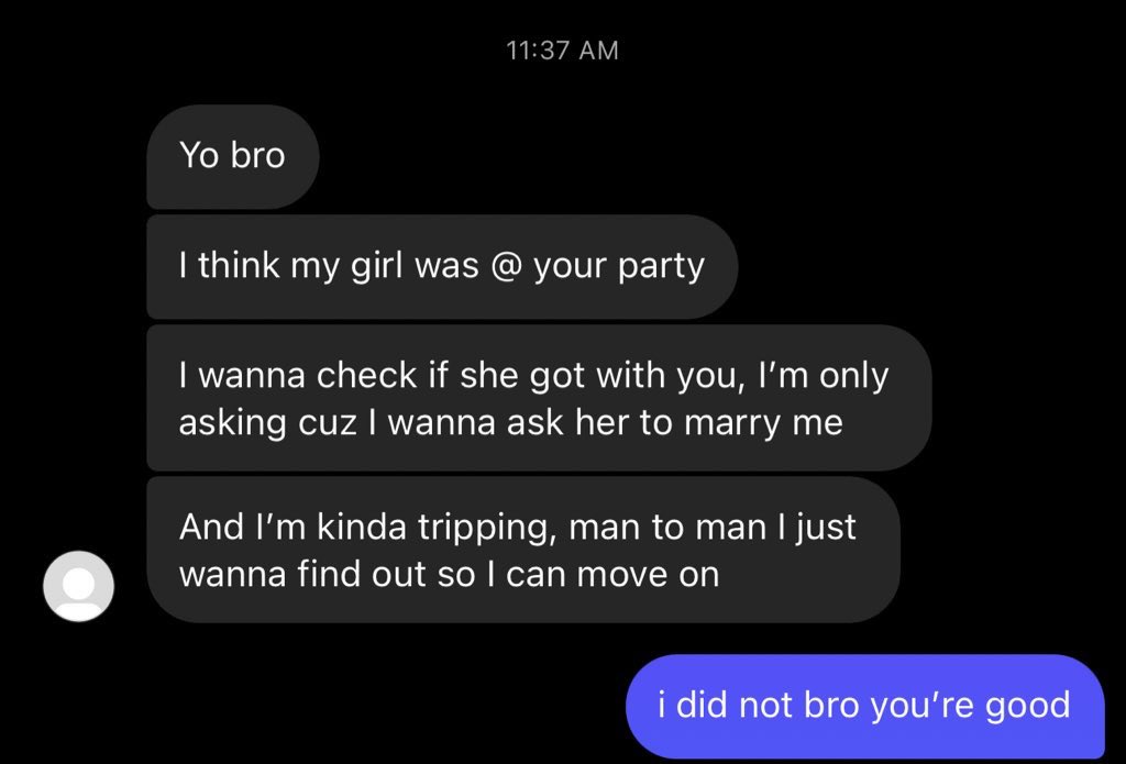 dazegxd1k's tweet photo. i still can’t believe i had to tell a nigga multiple times yesterday morning that i did not fuck his girl 😭😭😭 https://t.co/KeYnT0eCWN