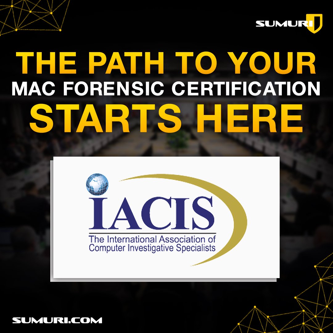 SUMURIForensics's tweet image. Take that first step to the CFME certification with SUMURI at IACIS Orlando 2023.

MFSC-101 April 24-28, 2023
MFSC-201 May 1-5, 2023

Register now: iacis.com/training/macin… 

#MacTraining #iacisorlando #learnwithSUMURI #forensics