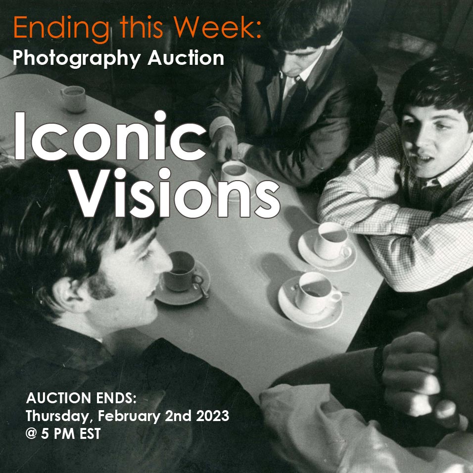 phiauction's tweet photo. ENDS THIS WEEK: Iconic Visions Photography Auction
ENDS: Thur., Feb. 2 @ 5PM EST
VIEW LOTS &amp; BID NOW:
https://t.co/DhOjcIbJYl
This excellent collection of photoprints ending this Thursday, features a large selection of excellent prints by  Mapplethorpe, Abbott, Stern, Avedon ... https://t.co/JqoNwGjwe3