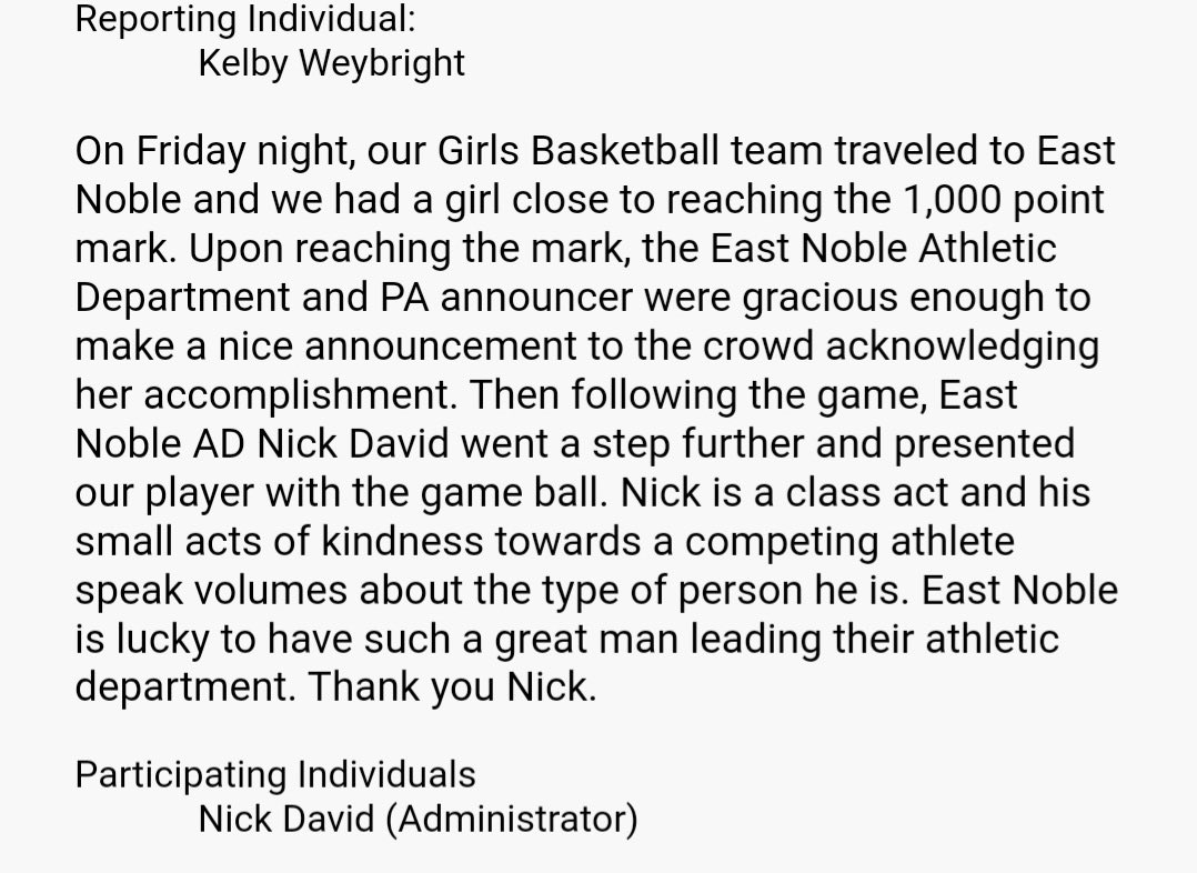 ENHS is so lucky to have Nick David as their Athletic Director!  Always a class act. He works tirelessly to promote EN athletics and positively impact those around him!@NickEDavid <a href="/ENHighSchool/">EN High School</a>