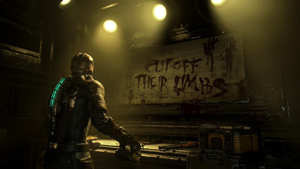 hopeful_machine's tweet photo. Some of the best environmental storytelling is just written on the walls #DeadSpaceRemake @deadspace https://t.co/79G6WTDRlV