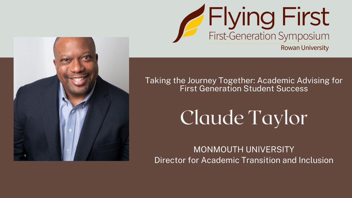 Claude Taylor currently serves as Director for Academic Transition and Inclusion and is a lecturer in Communication Studies at Monmouth University.

"2/15 - 10:40am-11:40am 
2/16 - 2:15pm-3:15pm" 

buff.ly/409Iixn