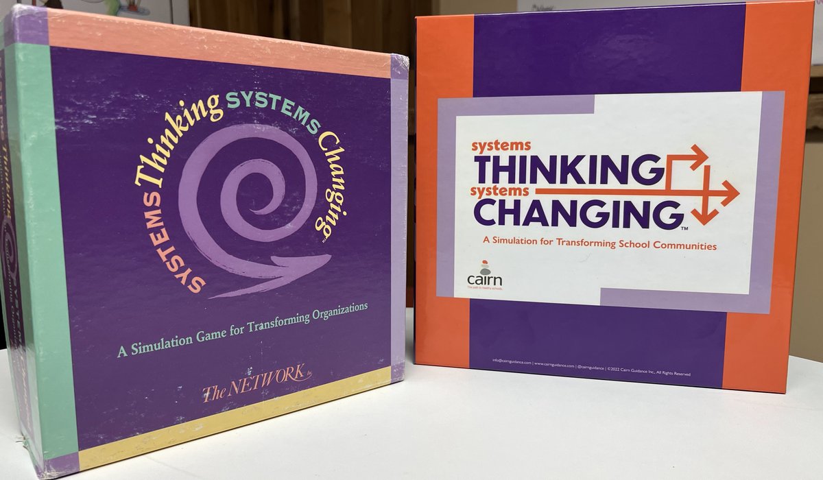 Cairnguidance's tweet photo. Old box v. new box for the #SystemsThinking #SystemsChanging simulation! Excited to launch the new versions of our systems simulations in the spring. Stay connected by emailing us at info@cairnguidance.com or visiting our website at https://t.co/QnY1Fj9HVj https://t.co/OV4SC4okyH