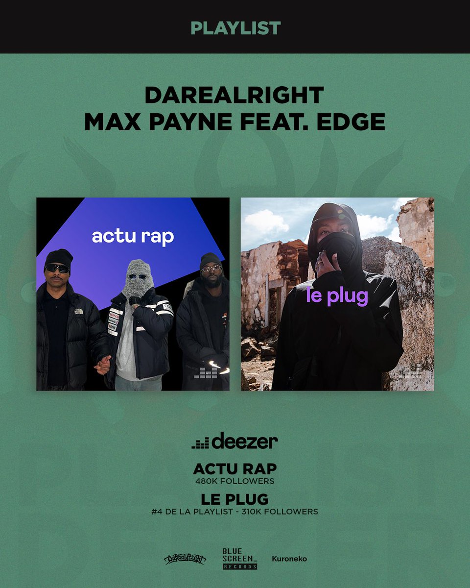 BlueScreen_Rec's tweet image. Album de @darealrightvrai dispo depuis vendredi et déjà 115k streams juste sur le week-end 🙏🏻🔥

Merci à Deezer (s/o @narjesbahhar) &amp;amp; Apple Music (s/o @MehdiMouse) pour les ajouts en playlists et big up @raplume pour l’article coup de cœur 🫶🏻

 🔗 bluescreen.lnk.to/darealmatuertw
