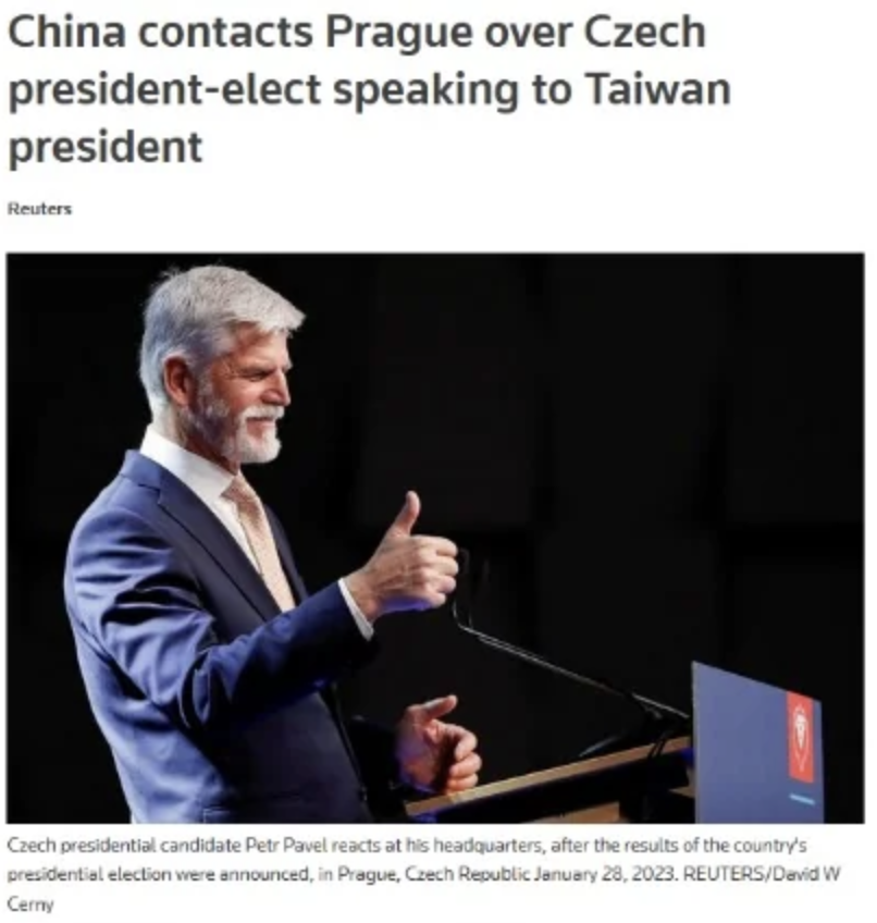 b_lumenkraft's tweet image. Based AF!
China contacts Prague over Czech president-elect speaking to Taiwan president.
#SanctionChina #SanctionTheShitOutOfChina
