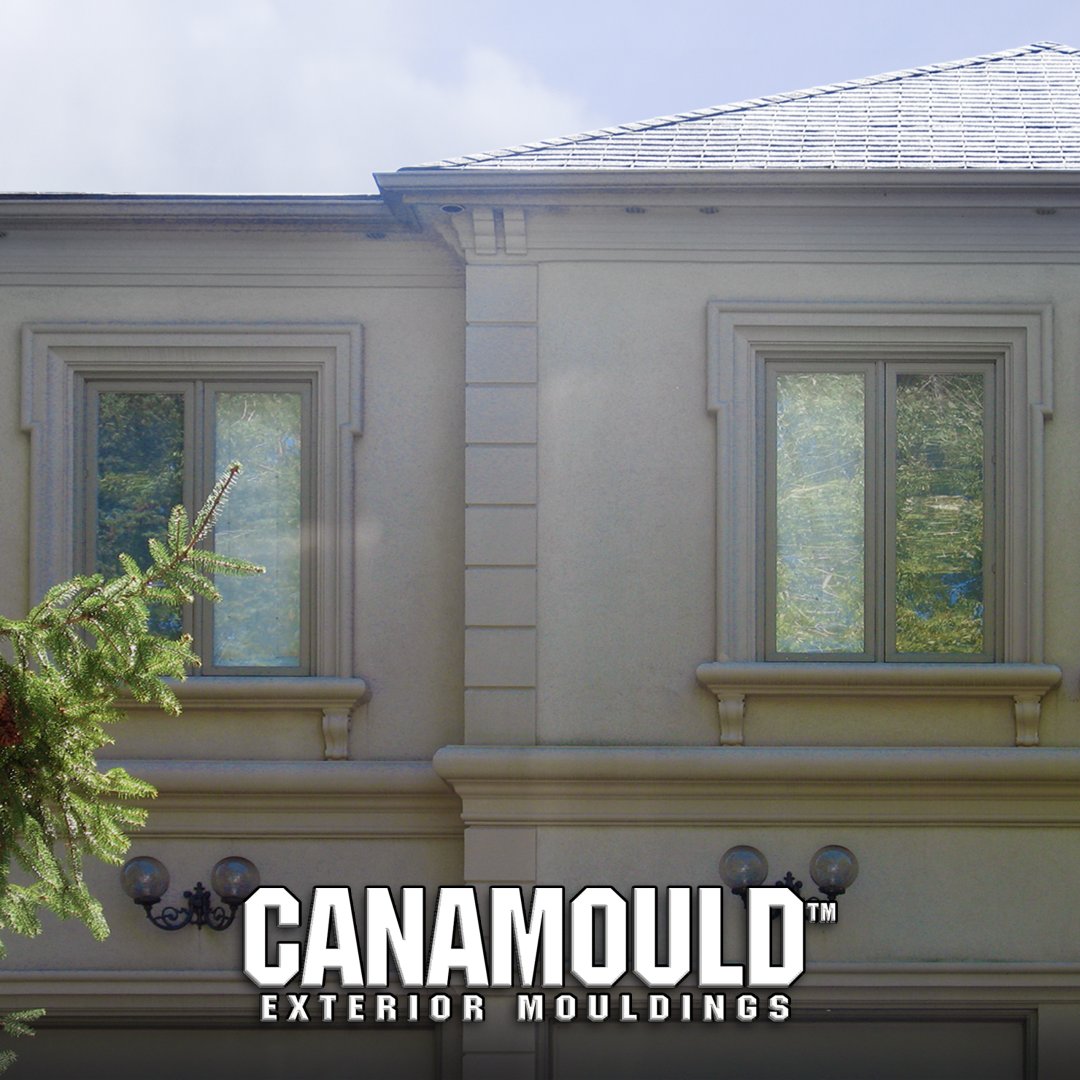 A combination of exterior moulding by CANAMOULD, work together to give this home tons of character....#customhome #customhomebuilder #hometour #newhomeconstruction #ontariohomes #customhomedesign #customhome #homefinishing #homedesigninspo#windowtrim #doortrim #architecture