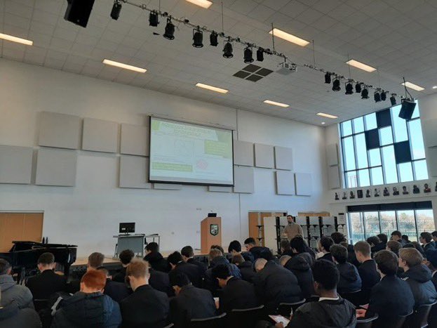 rw_school's tweet photo. Today a group of year 11 students had a bespoke assembly, on how to strive for the top grades in GCSE Mathematics. Problem solving and self belief are key! #RWS11 #Learn #Lead #Excel https://t.co/kf3zrsWYrx