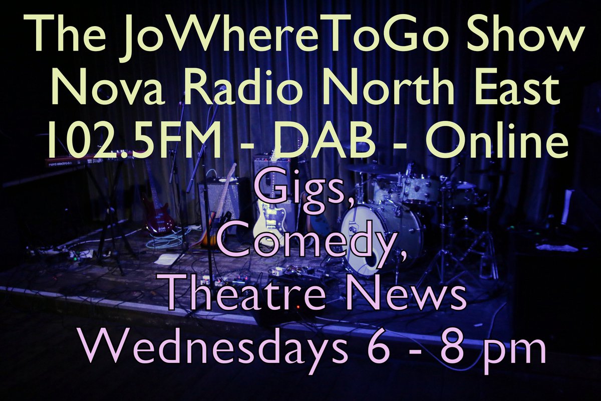 The @NovaradioNE @JoWhereToGo Show
This Wednesday from 6pm features gig news & music from @HHawkOfficial @hivemind_uk #GoGoMidgets @avalanche_party @SmooveTurrell @Dubinskimusic #Taliraw @DiluteyJuice @riopymusic @deanparkermusic #Wormboys & much more