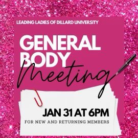 LLofDU's tweet image. Leading Ladies and Leading Lady Elects come out and join us at our General Body Meeting! Mix and mingle with the old and new ladies and hear about everything upcoming with the organization🤍💗