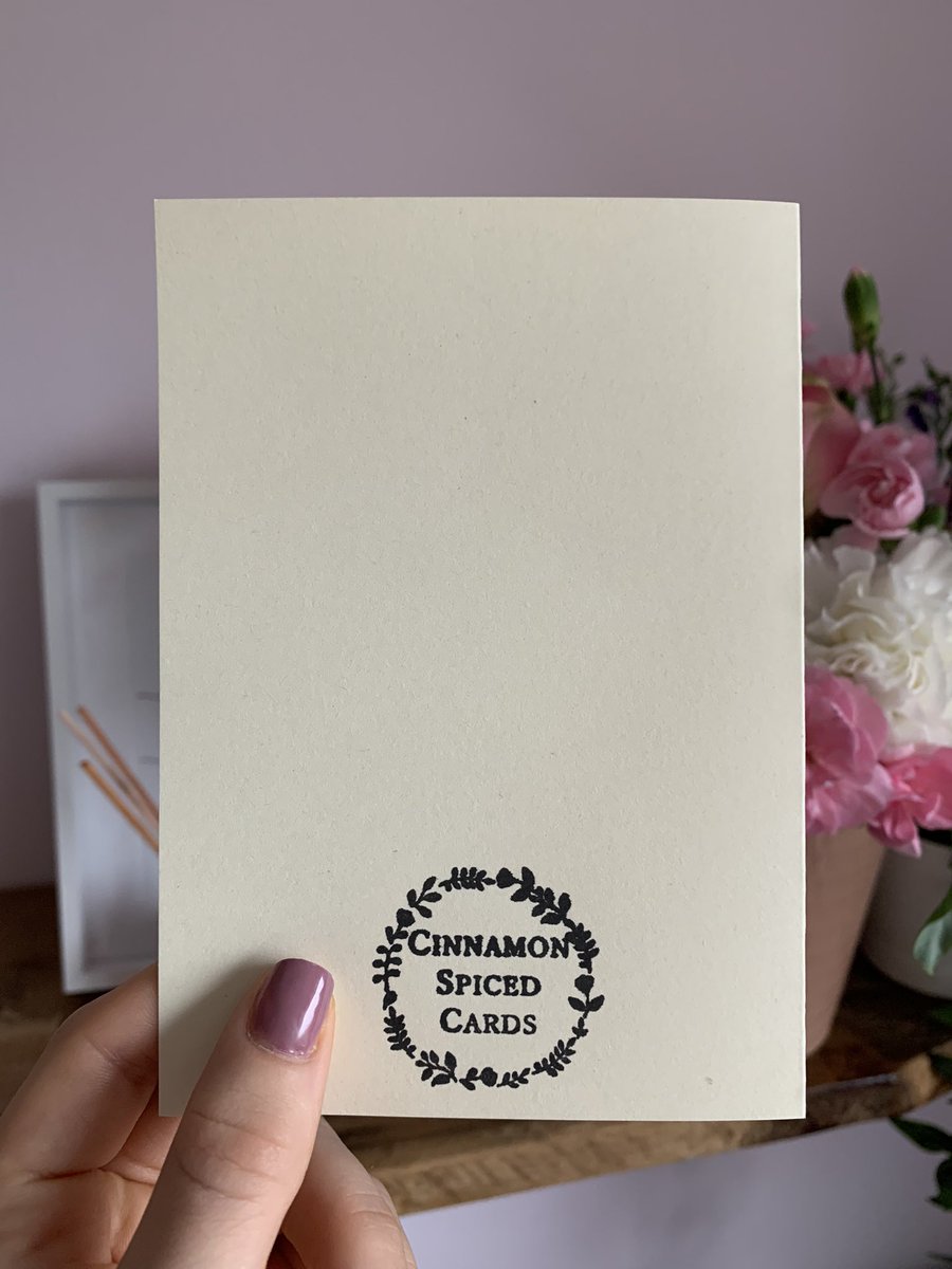 Cinnamon_Spiced's tweet photo. @Woman_InBizHour Our handprinted logo on one of our cards, simple but we love it!✨ #WomanInBizHour https://t.co/Z9BmIlk26G