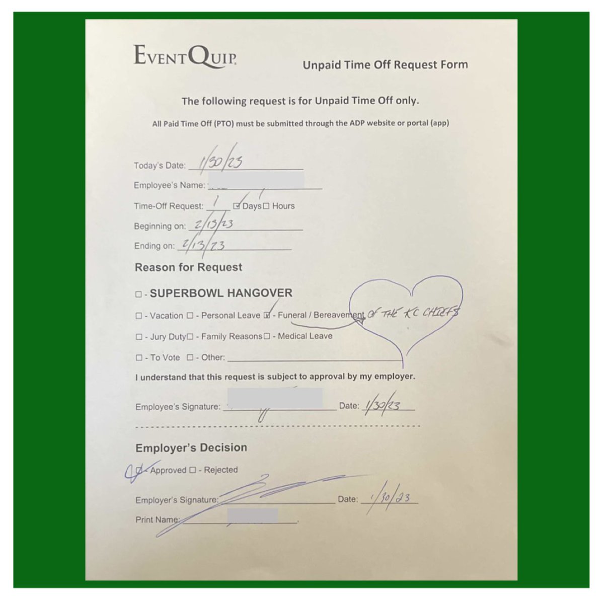 EventQuip's tweet photo. Forms are updated and the requests for time off are rolling in! 🦅 🏈 💚 

#eventquip
#eagles #philly #football #superbowl     #eaglesnation #thisisnotadrill #nfl #visitphilly #eaglestrong #mondaymotivation https://t.co/XMujdtPQ4r