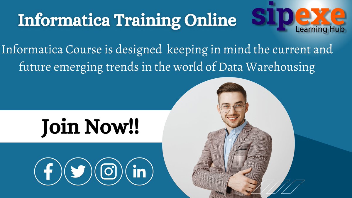 Sipexe_IT's tweet image. Informatica training-@ bit.ly/3kYASN6 provided by Sipexe helps you to become an expert in the Informatica power center tools such as ETL
#informatica #testintools #informaticacertification #softwaretesting #testingjobs #testing #manualtesting #followforfollowback #sipexe
