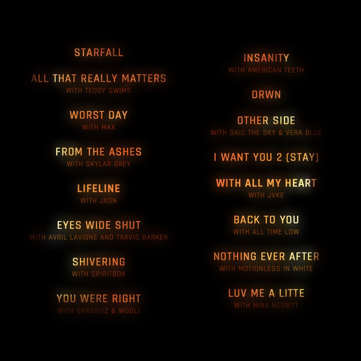 ILLENIUM's tweet photo. So many talented artists contributed to this album and it was an absolute pleasure working with each and every one of them! Can’t wait to share it with you all on April 28th 🙂

Pre-save →  https://t.co/ewnq2XMAJU https://t.co/B3280VuvxS