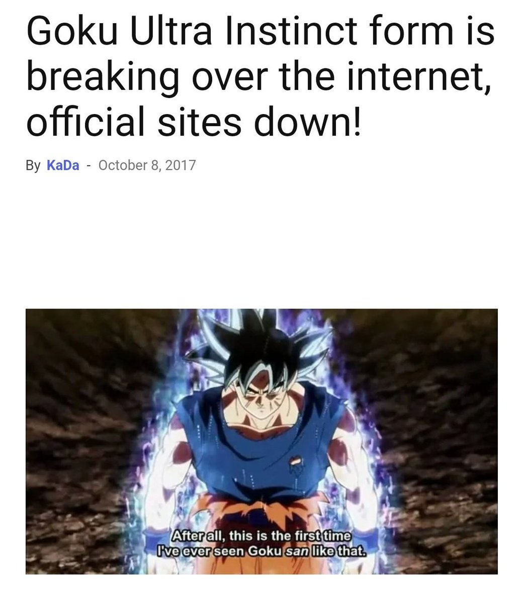 Ultra Instinct was so hype that it literally broke the internet and all  streaming sites. Legendary anime moment 👏 : r/Dragonballsuper