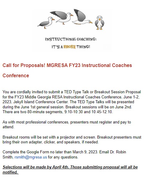 Submit your proposal by clicking on the link
icc.mgresa.org/proposal23
<a href="/daaj14/">Dr. Damita James</a> <a href="/AlligoodJuli/">Juli Alligood</a> <a href="/drrlsm/">Robin Smith</a> <a href="/TomberlinBonnie/">Bonnie Tomberlin</a> <a href="/KimStevensWard/">Kim Ward</a>