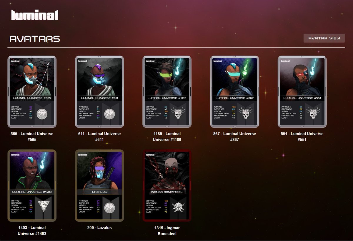 It's time to roll your character stats, Luminals!

universe.luminalgenesis.xyz/avatar

Good luck. If anyone gets a purple rare, please post it here!