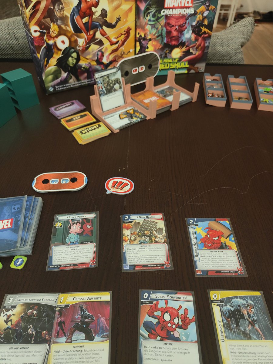 Mal wieder Marvel Champions zu zweit auf den Tisch gehabt 🐜🕸️🐖

#marvelChampions