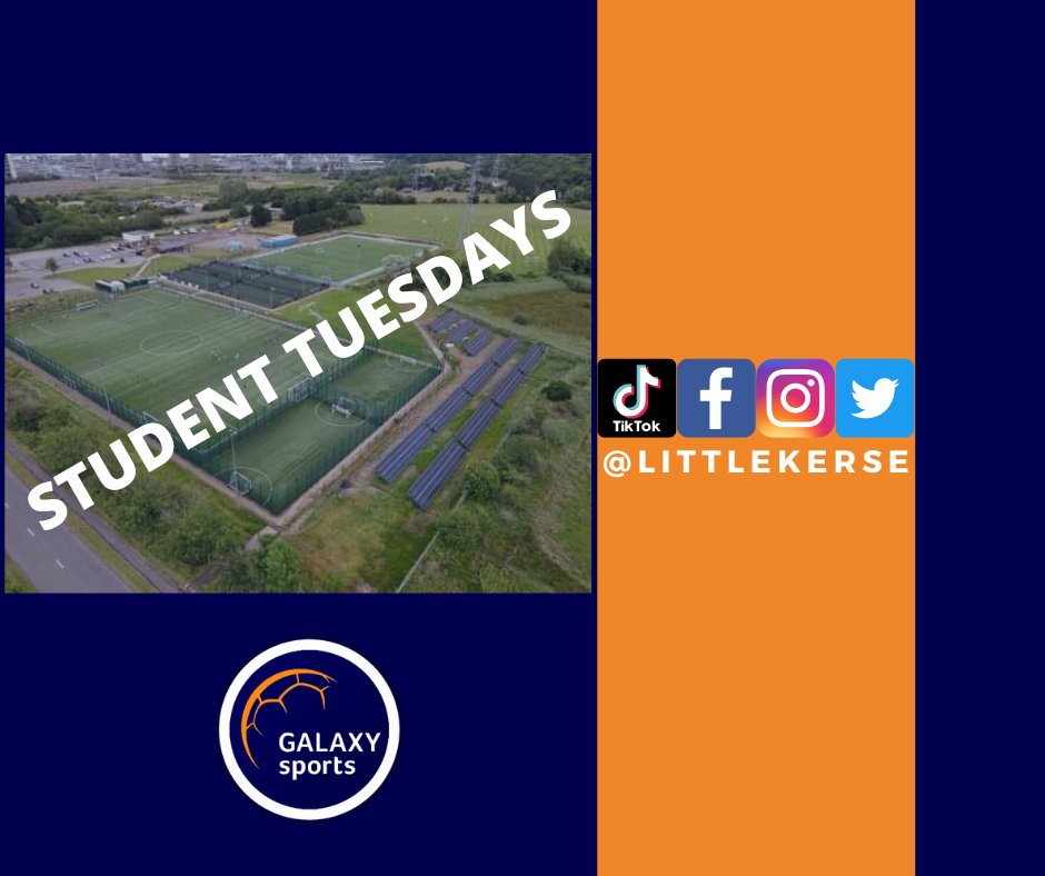 Galaxy Sports (@littlekerse) on Twitter photo TUESDAYS JUST GOT BETTER 📣
Are you a student with an appropriate ID card? Receive 20% off any booking - Tuesdays 6pm-10pm! ID must be shown at the point of sale. BOOK NOW ❤️⚽️
<a href="/FVCollege/">Forth Valley College</a>
Call - 01324 486924
Online - littlekerse.com TUESDAYS JUST GOT BETTER 📣
Are you a student with an appropriate ID card? Receive 20% off any booking - Tuesdays 6pm-10pm! ID must be shown at the point of sale. BOOK NOW ❤️⚽️
<a href="/FVCollege/">Forth Valley College</a>
Call - 01324 486924
Online - littlekerse.com