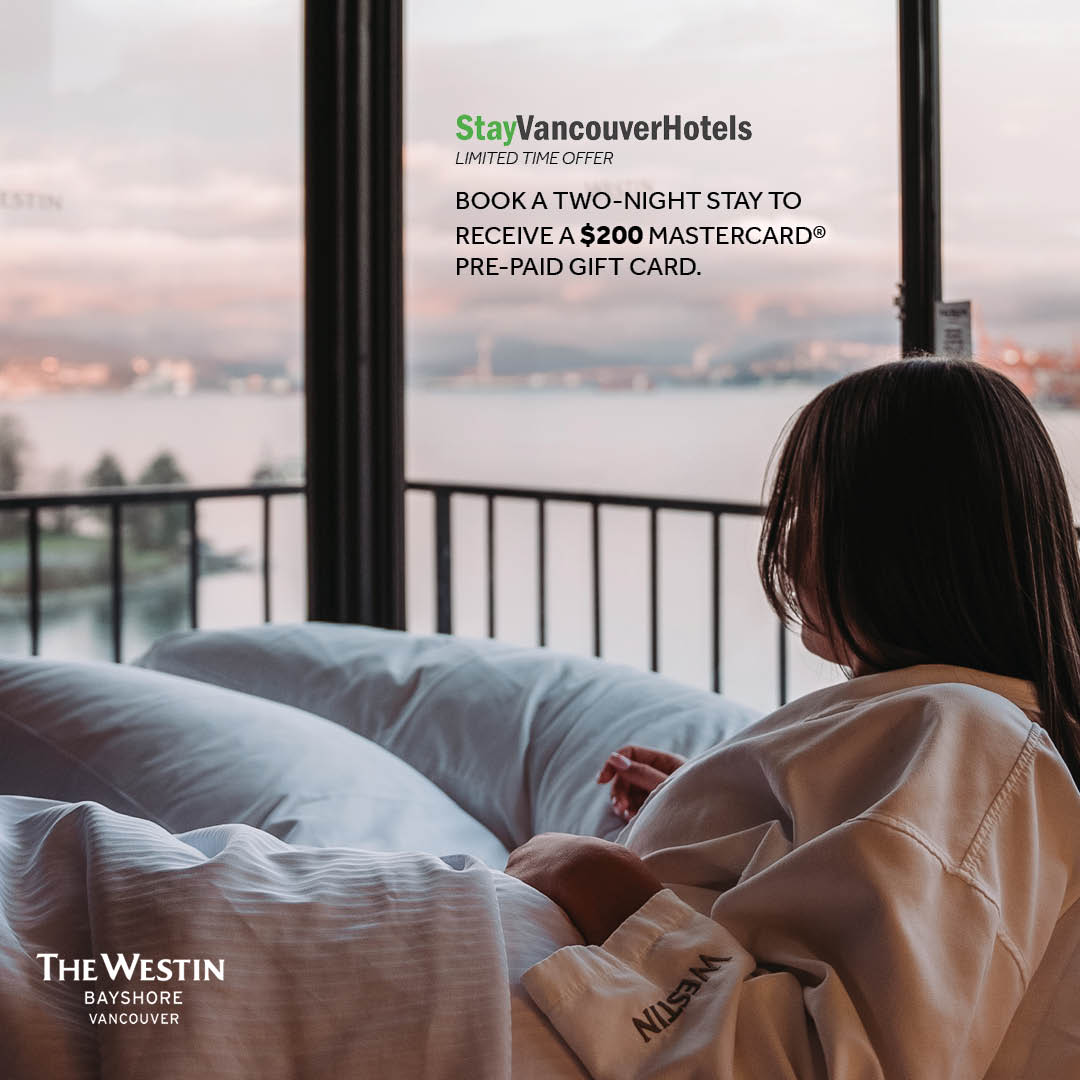 Now through April 30th, stay for a minimum of two nights and receive a $200 Mastercard® pre-paid gift card by booking through @stayvancouverhotels. Premium amenities and local attractions await. Explore rates and availability today. #FeelWell #PlayWell