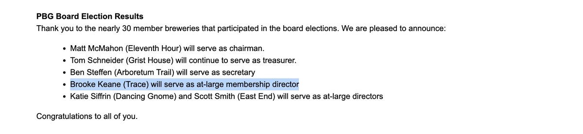 Trace Brewing (@tracebrewing) on Twitter photo 🤩 Yeeee!!! Way to go, Brooke!
Stoked to have a Tracebud on the <a href="/pghbrewersguild/">PGH Brewers Guild</a> Board of Directors!! 💙 🤩 Yeeee!!! Way to go, Brooke!
Stoked to have a Tracebud on the <a href="/pghbrewersguild/">PGH Brewers Guild</a> Board of Directors!! 💙