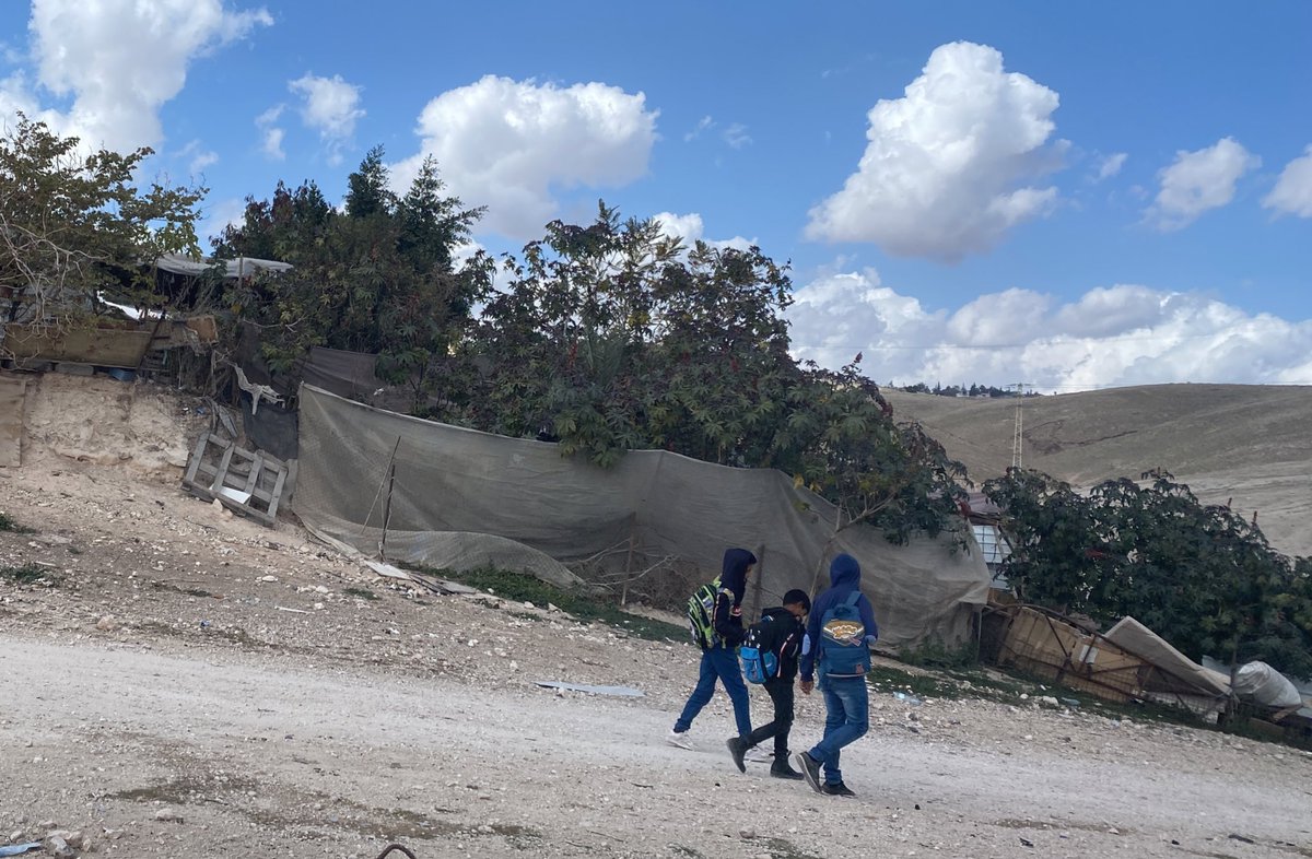 Tvistee's tweet photo. Today @NorwayPalestine joined other diplomatic missions in Khan Al Ahmar, a Palestinian Beduin community in Area C, where 38 families are at imminent risk of forcible transfer. This is unacceptable, civilians must be protected 1/2 https://t.co/ng38vcuJAD