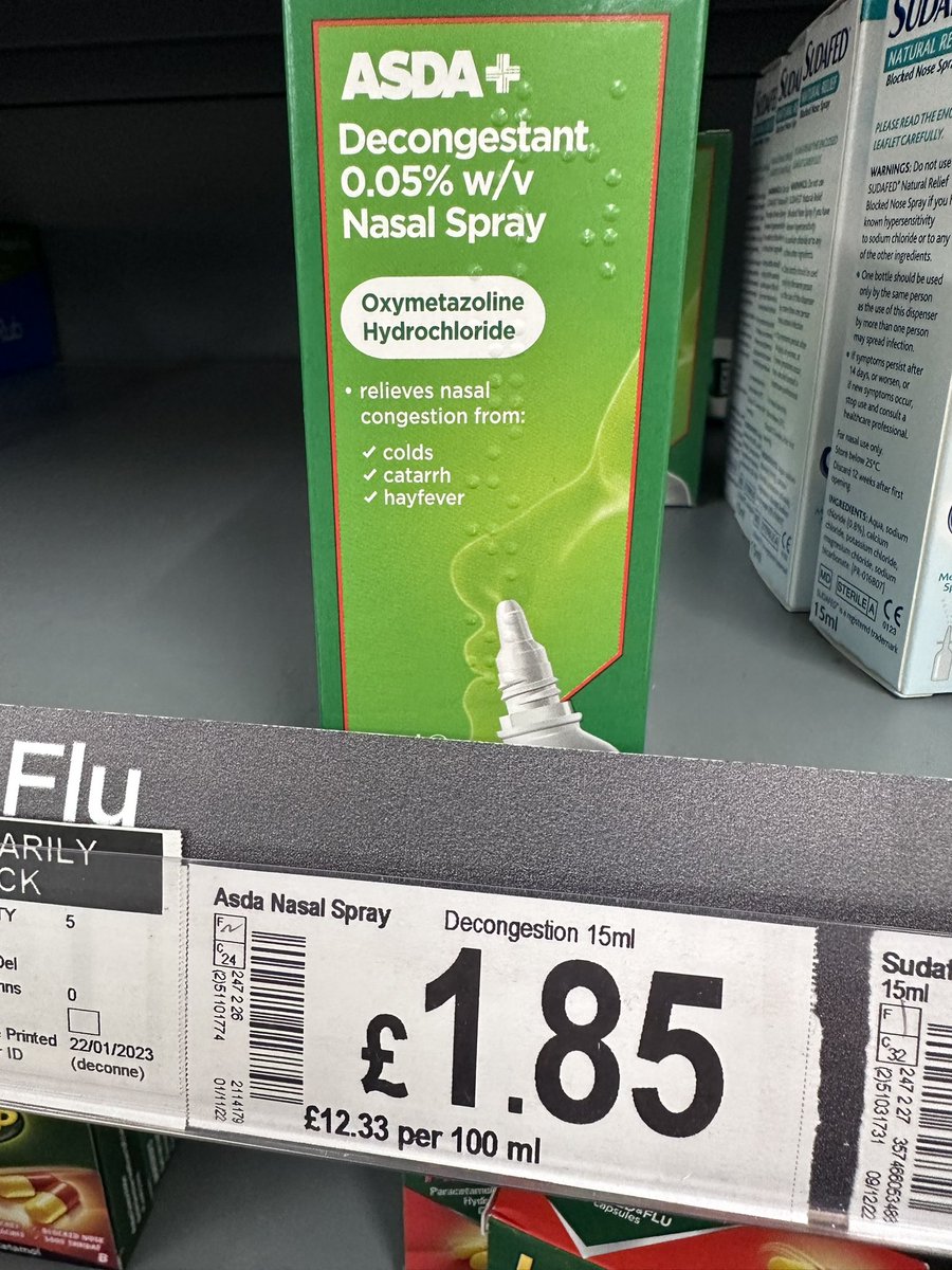 DrStevenKinnear's tweet photo. A couple of options for easing rhinitis and sinus congestion. Just remember, you donβt have to buy the expensive branded stuff if you donβt want to. Oxymetazoline hydrochloride is the active ingredient.
#selfcare #selfcareaware https://t.co/ereeuEIwk3