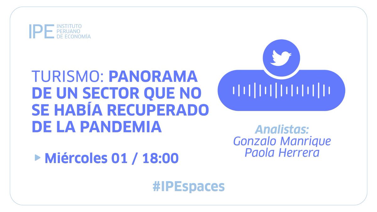 IPEopinion's tweet photo. #IPEspaces
Aún cuando no se había recuperado del impacto de la #pandemia, la situacion de este sector se ha agravado recientemente. ¿Cómo afecta en la economía y el empleo? ¡Lo abordamos en un nuevo episodio!
¡Agenda tu recordatorio aquí! 👉 https://t.co/9FUzOWXLqN https://t.co/sx2fzbP3yh