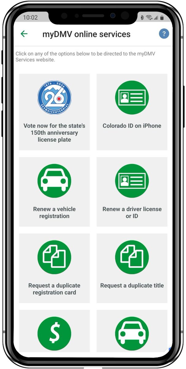 Don’t miss your chance to vote for Colorado’s 150th anniversary license plate design! We’ve partnered with <a href="/CO_DMV/">Colorado DMV</a> to make it easy. Tap Services, select myDMV and look for the sesquicentennial seal and you’re off to the races!
#colorfulcolorado #DMVanywhere