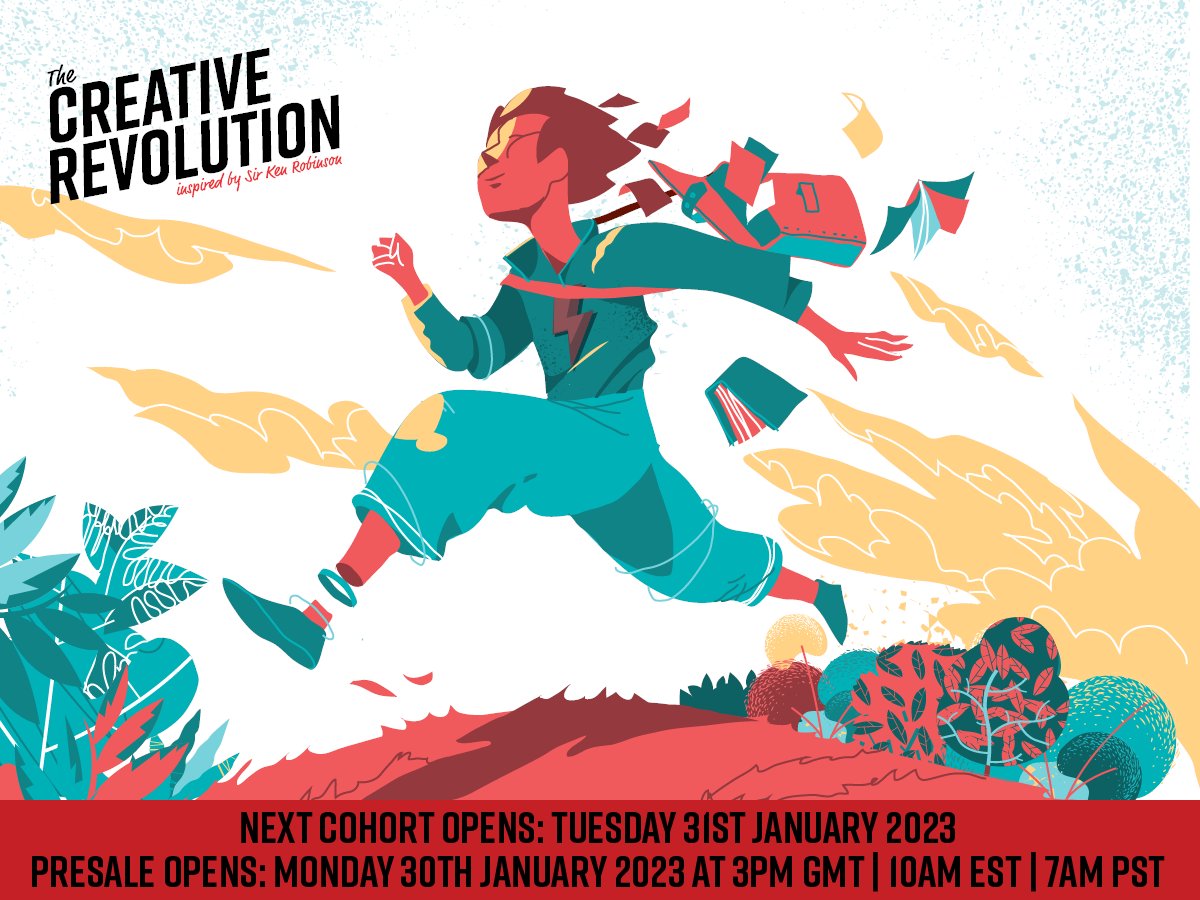 Doors open for the new cohort of The Creative Revolution this week! (Details in image). Spaces are limited for this cohort, and the community is magical - I hope to see you in there. creativerevolution.io