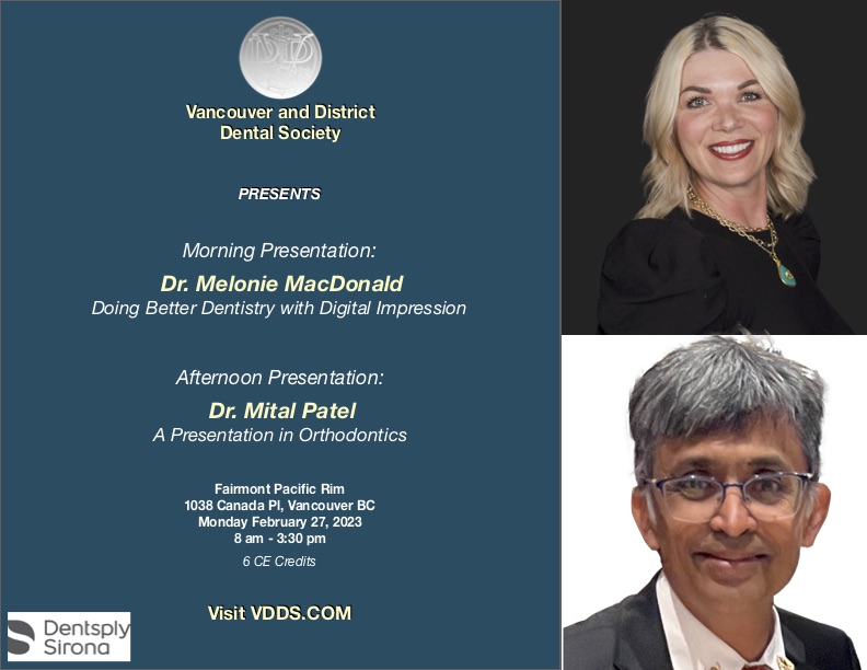 VDDSVancouver's tweet photo. Dr. Melonie MacDonald and Dr. Mital Patel. Monday Feb 27 @ Fairmont Pacific Rim https://t.co/aAmhxiQnRS #dentist #dentalassistant #cda #rdh #hygienist #dentallabtech #denturist #dentaltheraphist #dentalteam #dentalce #orthodontics #digitaldentistry #digitaldentistryeducation https://t.co/gMGiweHwOe