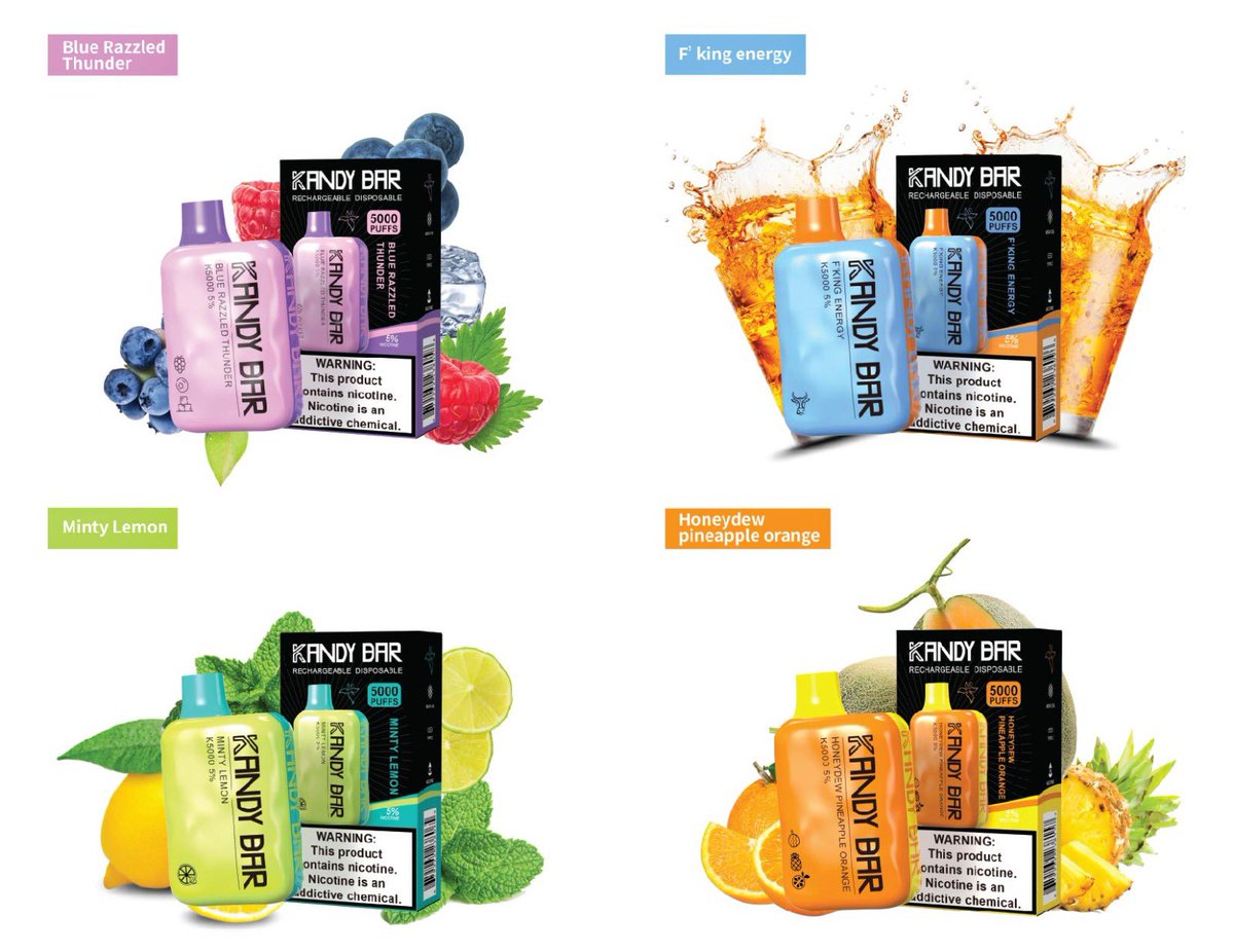 kandybarvape's tweet photo. Get ready for the ultimate vape experience with Kandy Bar Disposable Vape! Pre-filled with top-notch e-liquid for a satisfying hit every time. Join the Kandy Bar movement and bring the excitement to your store. Contact us now to become a distributor! #KandyBarRocks #VapeOn https://t.co/iJHfDGxuRK