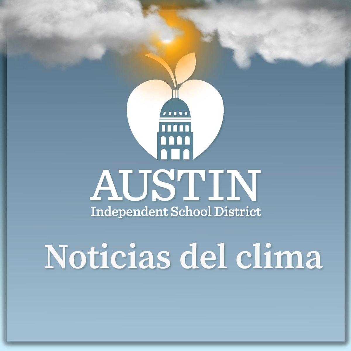 Noticias del clima Todas las escuelas y oficinas del @AustinISD estarán cerradas mañana, 31 de enero, y se cancelan todas las clases. Seguiremos monitoreando el estado del tiempo y les daremos actualizaciones sobre el miércoles.