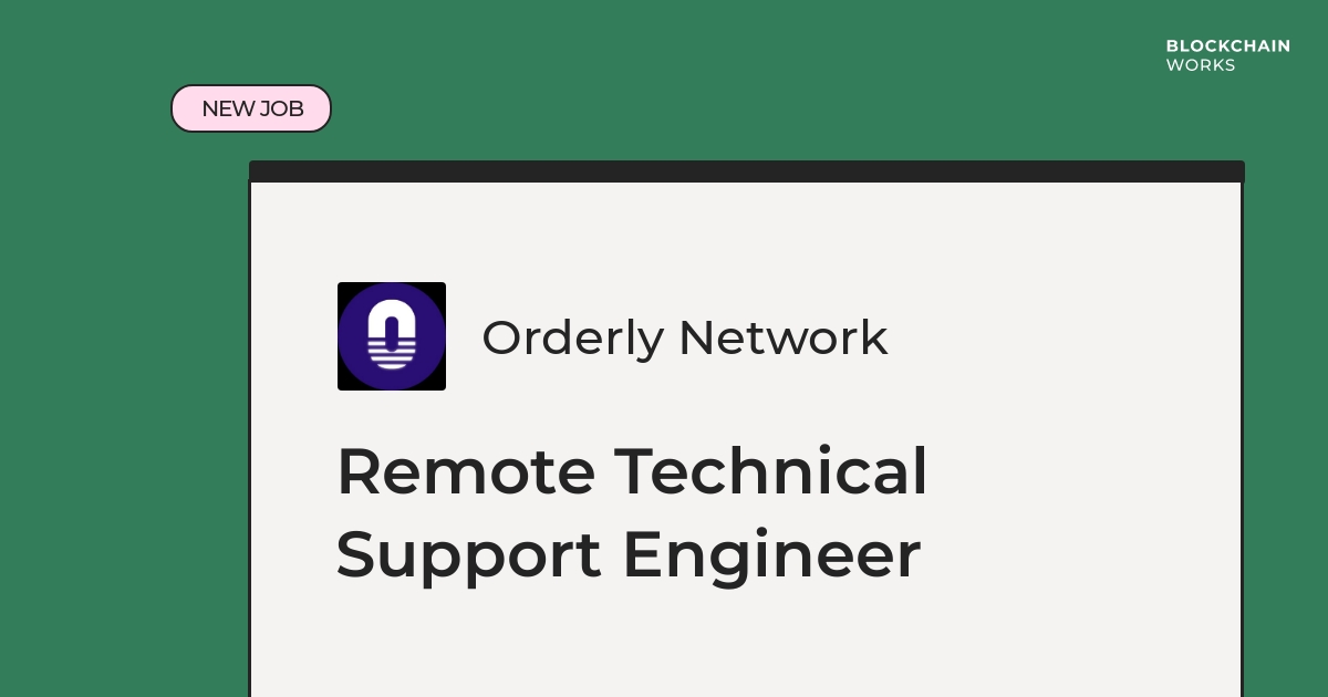 BlockchainWorks's tweet image. Check out Orderly Network 🚀

They&apos;re looking for a Remote Technical Support Engineer working with it technical support &amp;amp; JIRA

Apply now or tag someone who would be a good fit! 🙌
blockchain.works-hub.com/jobs/remote-te…

#remotework #remotejobs #ittechnicalsupport