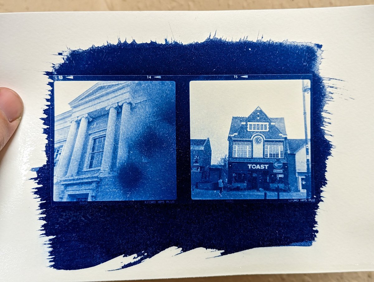 Had avoided doing cyanotype contact prints from 6x6 negatives before, but this smoother paper works well with it. Shot on a Franka Solida 3. Ignore the crap compositions 😂 #BelieveInFilm #ShootFilmBeNice #PrintParteh